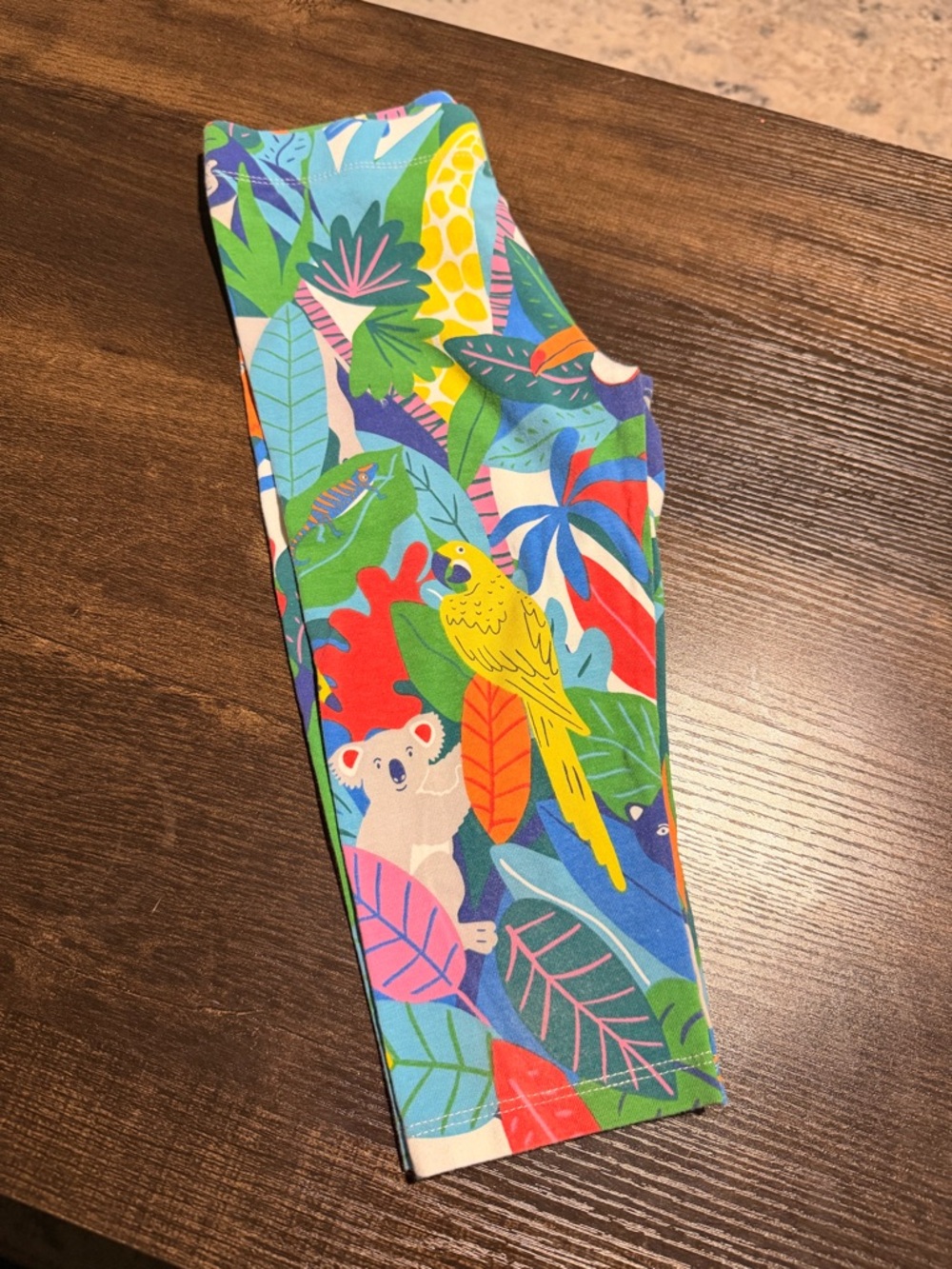 Mini Boden Multicolor Tropical Animal Print Cropped Leggings